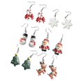 thumbnail image 2 of 6 pares de aretes de dibujos animados navideños con forma de gota, joyería creativa para mujeres y niñas (nieve, Papá Noel, muleta de arco, árbol de Navidad, muñeco de nieve, reno Sailing  Electrónica, 2 of 2