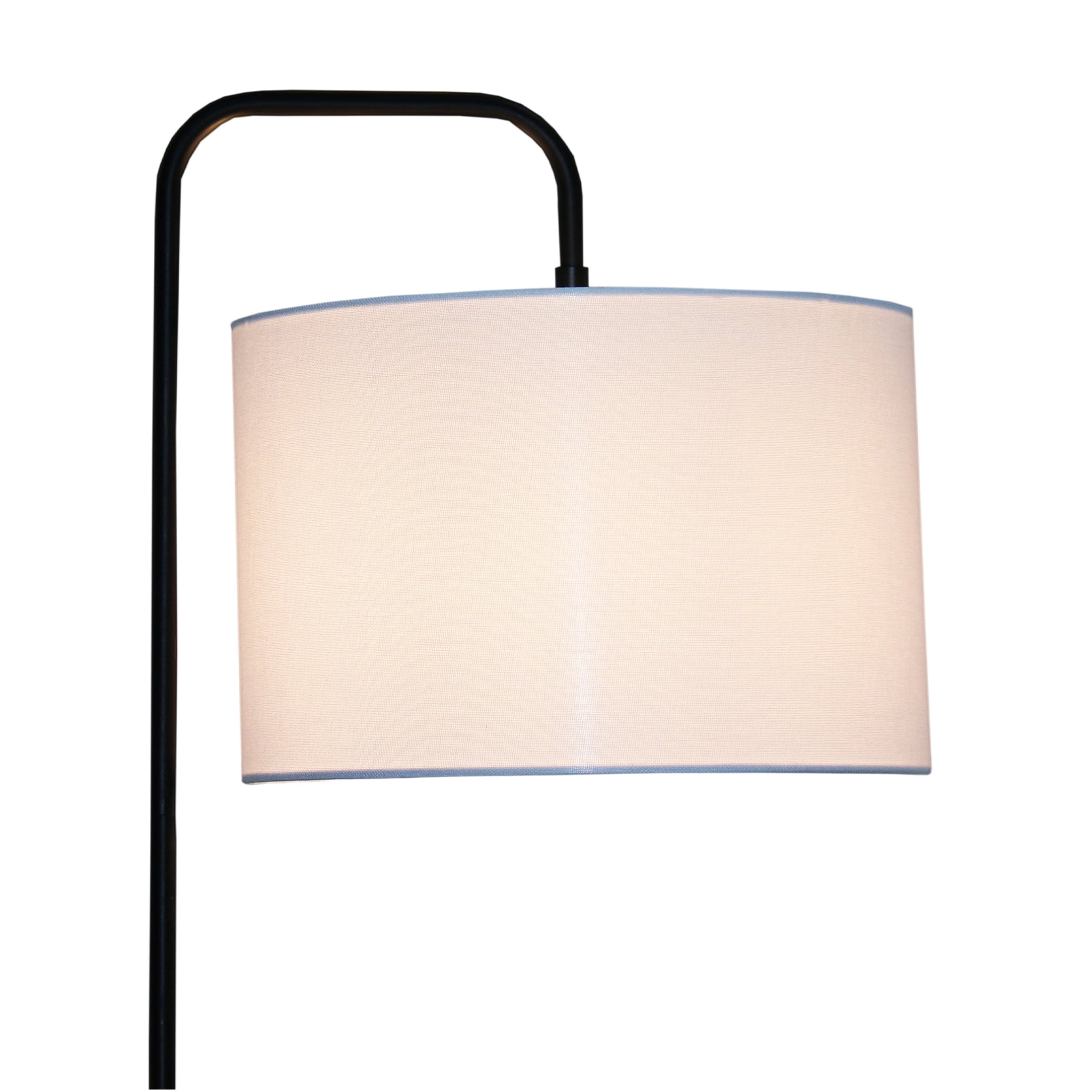 JERFIT 78-inch Modern Arc Floor Lamp with Curved Design and Fabric Shade for Living Room, Bedroom, Office Reading Corner, Plug-in Floor Light with Foot Switch, Black