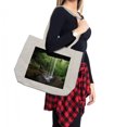 thumbnail image 2 of Natural Cave Shopping Bag, Still Waterfall in the Forest in Northern Alabama Habitat Ecosystem Scenery, Eco-Friendly Reusable Bag for Groceries Beach and More, 15.5" X 14.5", Cream, by Ambesonne, 2 of 2