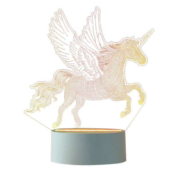 Lámpara de mesita de noche de mesa USB de acrílico 3D Decoración de la habitación del hogar de hadas Luz de noche LED (1)
