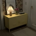 thumbnail image 4 of Marcree Locker Cabinet, Metal Storage Cabinet with Doors, Metal TV Stand for Bedroom, Wide Accent Storage, Yellow, 4 of 9