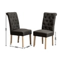 thumbnail image 3 of Button Tufted Solid Wood Dining Chair Set, Charcoal, in Kitchen / Create a Cozy Dining Environment, 3 of 6