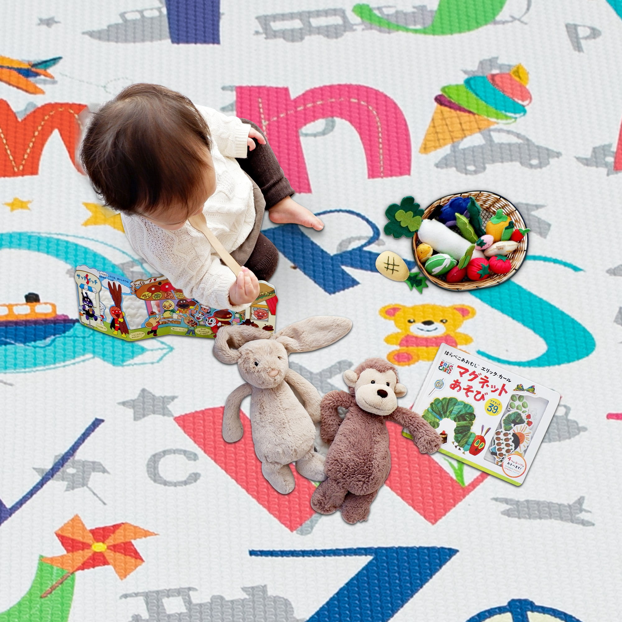 RAY STAR 55x90.5x0.39in Baby Play Mat, Reversible Crawling play mat Thickness Soft Mat
