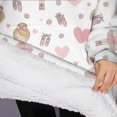 thumbnail image 3 of Oversized Wearable Blanket Hoodie,Ballet Princess Heart Pattern Sherpa Blanket Hoodie with Super Pockets,Super Warm Fuzzy Pullover for Women & Men, 3 of 6