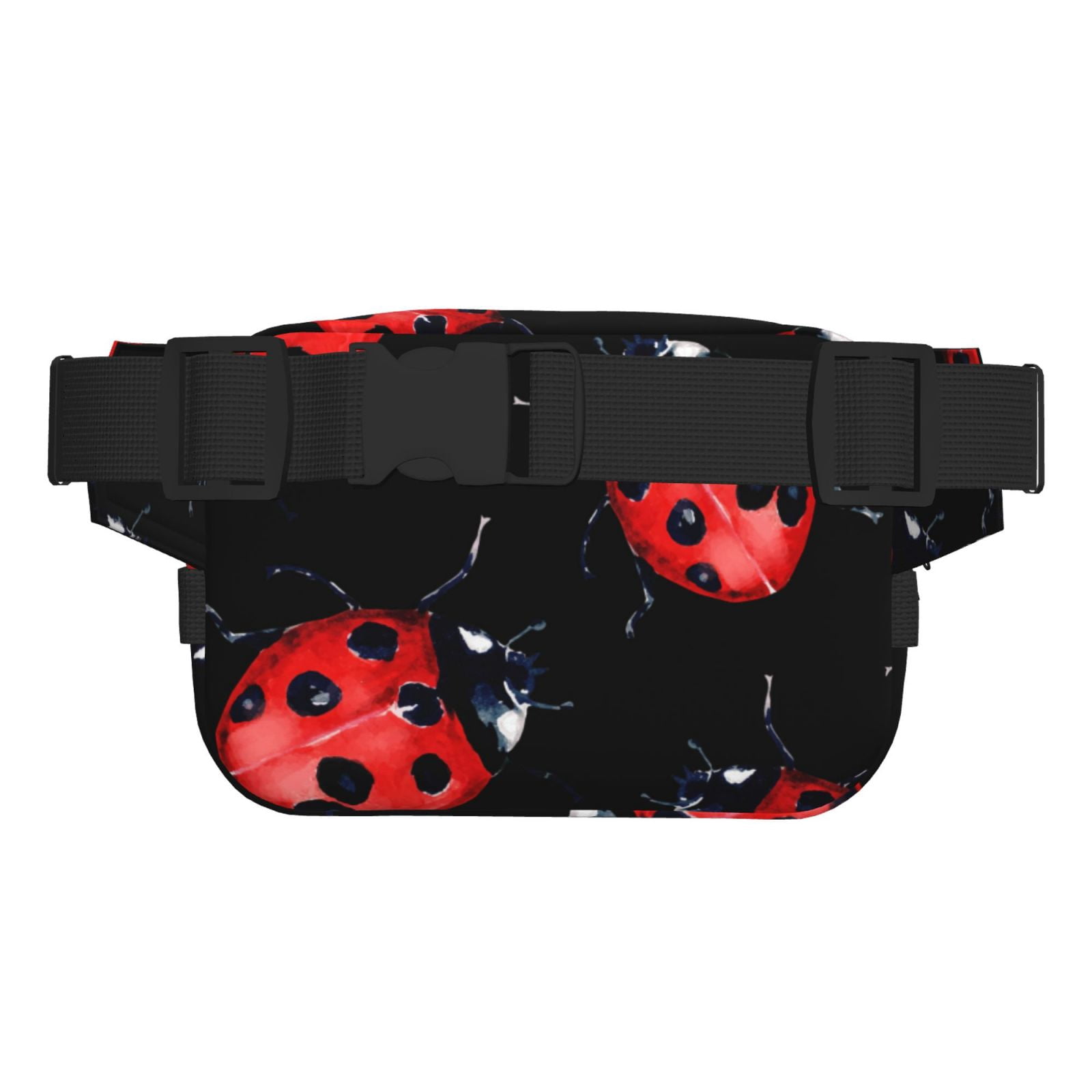 Hirioo Beautiful Red Ladybug for Double Layer Waist Bag Adjustable Fanny Pack For Travel Running Hiking