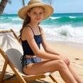 thumbnail image 5 of Rhuody Swimsuit For Girls 13-14 Years Sleeveless Strappy Backless Sport Bikini Leopard Print Two Piece Swimwear Teen And Junior Beachwear Fashionable Bathing Suit Blue, 5 of 8
