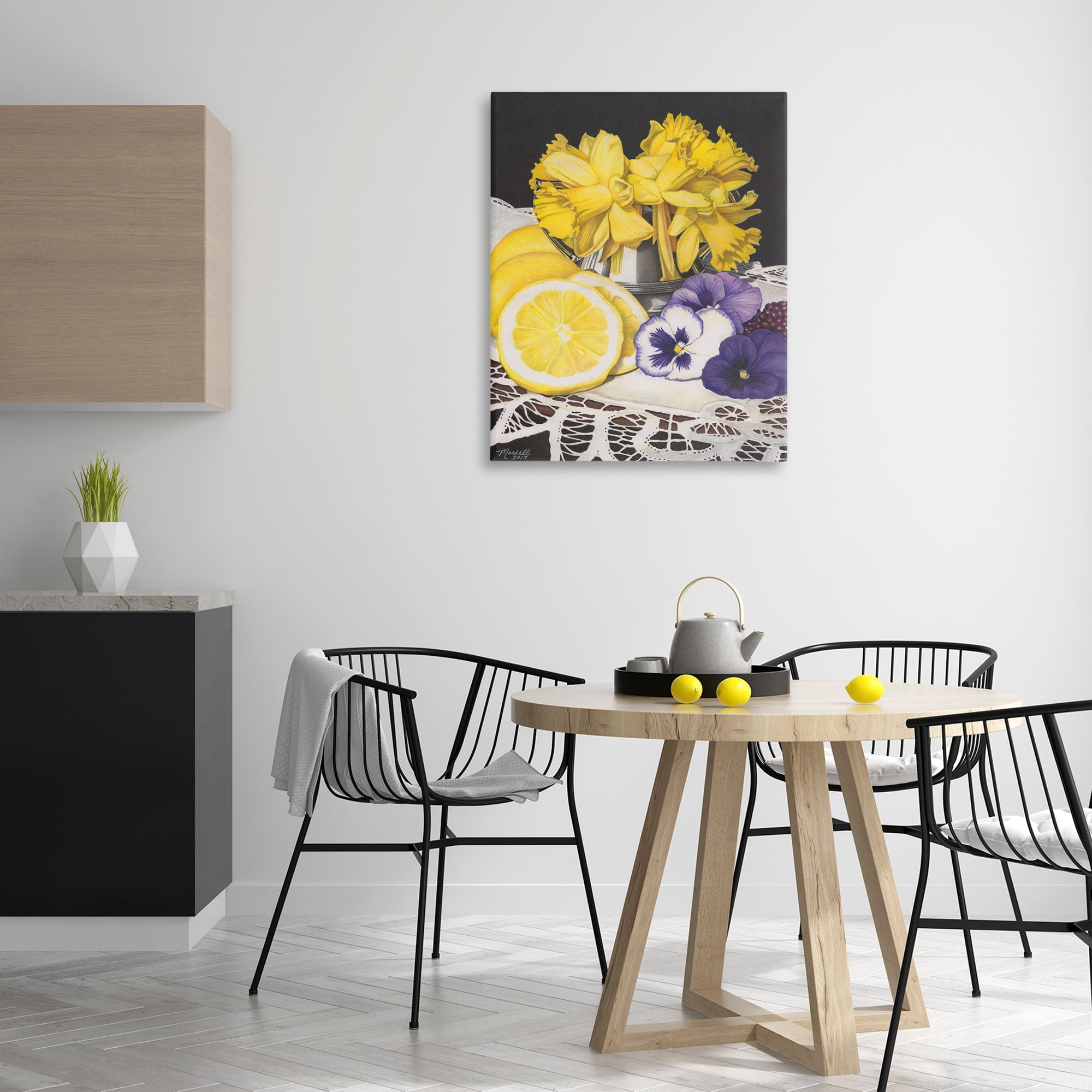 Stupell Industries Daffodils & Lemons Still Life Food & Beverage Painting Gallery Wrapped Canvas Art Print Wall Art, 30 x 40