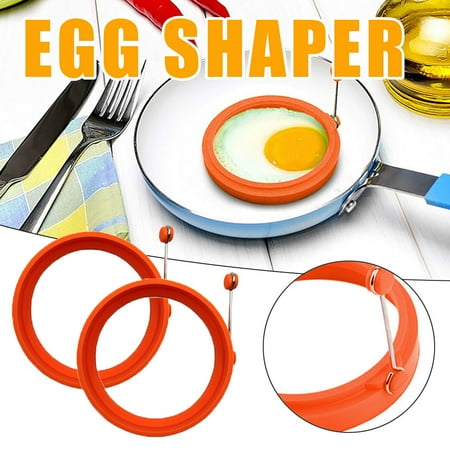 

Fjofpr Silicone Round Rings Pancake Mold Ring Handles Nonstick Frieds Frying Egg Separators