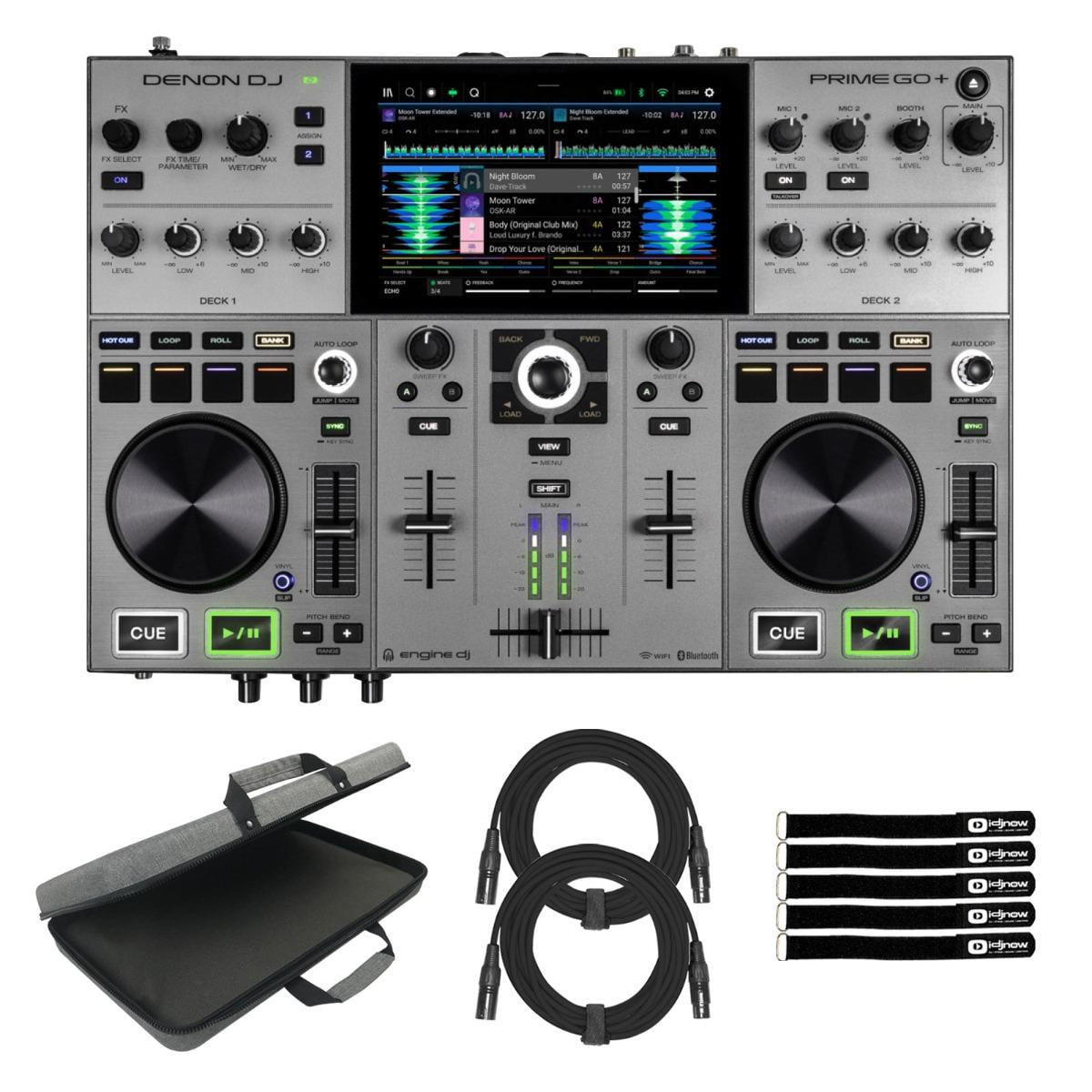 Denon DJ PRIME GO+ Portable Battery-Powered Standalone DJ Controller with EVA Case Package