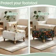 thumbnail image 6 of Xoenoiee Boho Flower Print Square Ottoman Cover Stretch Folding Storage Bench Ottoman Cover Footrest Stool Slipcover Footstool Protector Cover with Elastic Bottom, L, 6 of 7