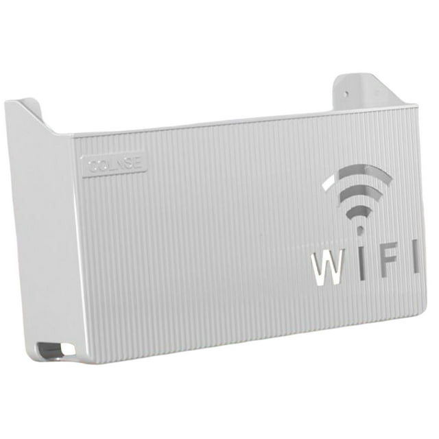 veasfak Router Shelf Wall Hanging Easy to Install Simple Organizer Cable Bracket Storage New Gray