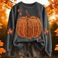 thumbnail image 4 of WEIWEN Halloween Sweatshirt for Women Fashion Maple Leaf Pumpkin Print Fall Outfits for Women Long Sleeve Going Out Tops Dressy Casual Thanksgiving Sweaters Women's Clothing L, 4 of 5