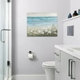 thumbnail image 5 of Beach Coastal Floral Bathroom Wall Art Blue Ocean Seascape Flower Pictures Farmhouse Nautical Bathroom Wall Decor Rustic Bathroom Canvas Painting Framed Artwork for Bathroom Bedroom 16"x12", 5 of 6