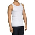 thumbnail image 2 of Fruit of the Loom Men's Eversoft Ribbed Stretch 100% Cotton Tank A Shirt, White, XX-Large (3pk), 2 of 3