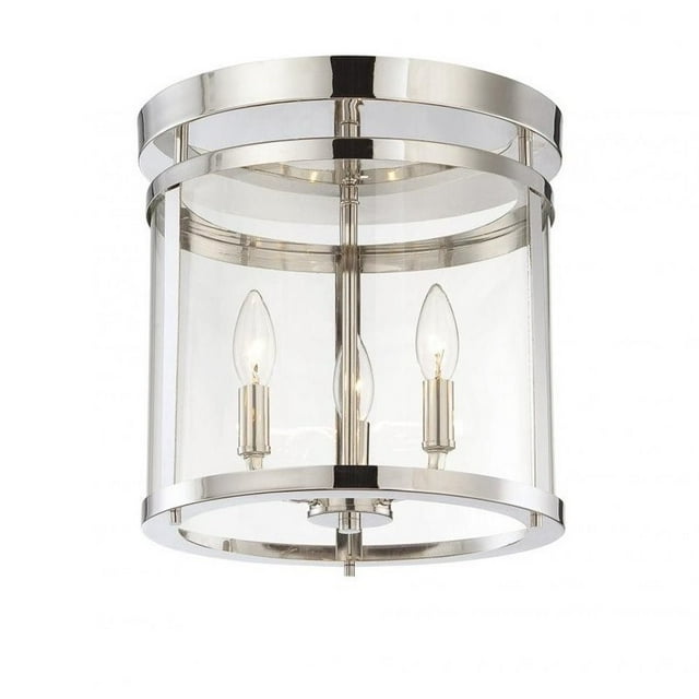 Savoy House Penrose 3 Light Semi-Flush in Polished Nickel