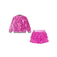 thumbnail image 5 of TiaoBug Girls Sequin Hip Hop Jazz Dance Outfits Disco Party Dress 2-Piece Jacket and Mini Skirt Set Hot Pink 12, 5 of 7