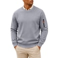 thumbnail image 3 of Thousandth Men's Zipper Pocket Sweatshirt Trendy Athletic Crewneck Top Functional Long Sleeve Pullover with Utility Sleeve, 3 of 10