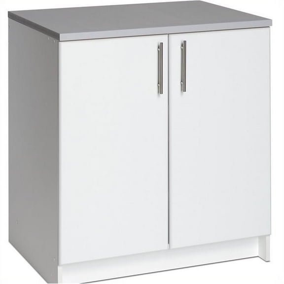 Hawthorne Collections 32" Modern Wood Base Cabinet with 2 Doors in White