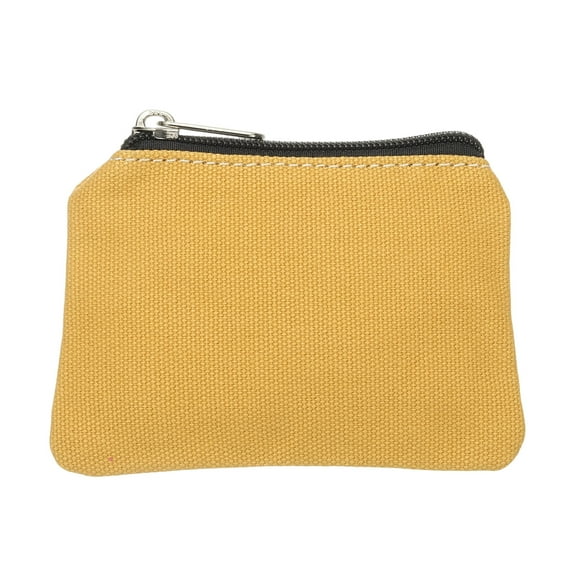 Uxcell Canvas Coin Purse, Small Coin Purse with Zipper Portable Change Pouch Holder Travel Storage Organizer 5x3 in & Ginger-Fitting for ( Change Coins/ID Card/Jewelry Keys/Cosmatic)