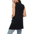 thumbnail image 4 of Cizayoi Women's Sleeveless Cardigan Vest Draped Open Front Asymmetric Hem Cardigans, 4 of 6