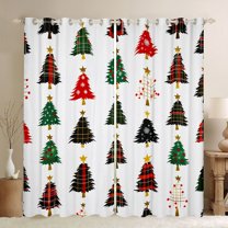 Feelyou Christmas Tree Child Curtains Pack of 2 (42x84 Each), Dreamy Xmas Stars Curtains Blackout, Kawaii Cartoon Theme Bedroom Curtains, Blackout Curtains Bedroom Decor