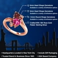 thumbnail image 2 of Gem Stone King 18K Rose Gold Plated Silver Red Garnet Pink Created Sapphire and White Diamond Ring for Women (1.83 Cttw, Heart Shape 6MM, Gemstone January Birthstone, Size 8), 2 of 6