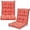 Red/Orange, variant on PRZL Tufted Patio Cushion, Outdoor High Back Chair Pads 4.5 Inch Thick, with 4 String Ties, Patio Seat Cushion for Swing Bench Wicker Furniture, Indoor Floor Cushion