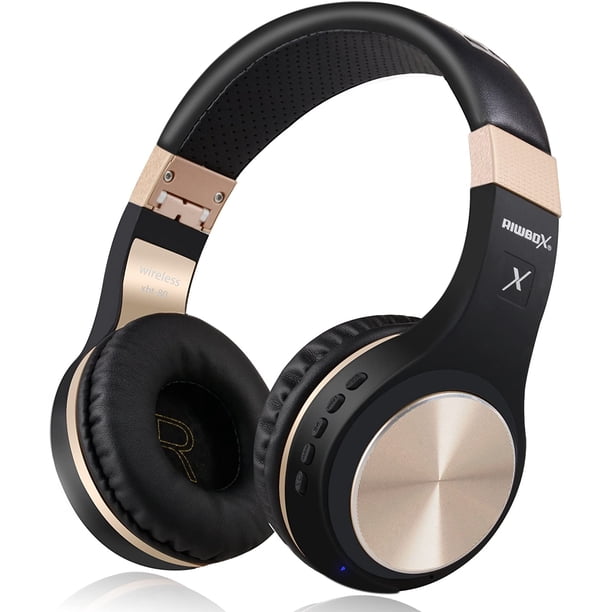Auriculares Bluetooth, Riwbox XBT-80 plegable estéreo inalámbrico Bluetooth auriculares sobre la oreja con micrófono y control de volumen, auriculares inalámbricos y con cable para PC / teléfonos celu