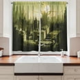 thumbnail image 2 of Ambesonne Grey Kitchen Curtains, Gothic Dark City Scenery, 55"x39", Pale Green White, 2 of 3