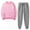 Pink, variant on Women's 2 Piece Lounge Set Solid Round Neck Pullover Casual Sports Pants Tracksuit Soft Stretchy Loungewear Sleepwear