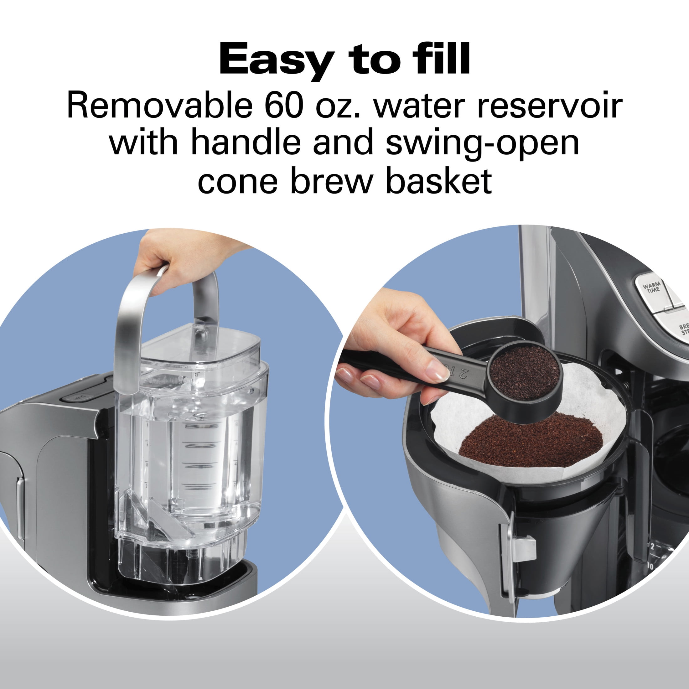 Hamilton Beach 12-Cup Programmable Drip Coffee Maker Machine with Glass Coffee Pot