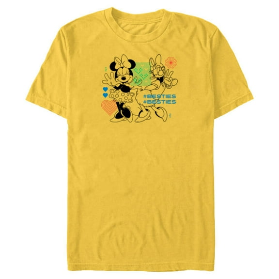 Disney Minnie Mouse and Daisy Duck #Besties - Short Sleeve Blended T-Shirt for Adults - Customized-Yellow