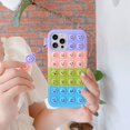 thumbnail image 2 of Push Bubble Relieve Stress Case para iPhone Xr Silicone Soft Pop Fidget Toys Rainbow Cover oso de fresa Electrónica, 2 of 4