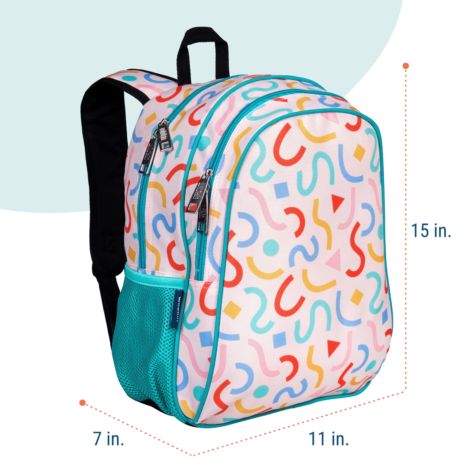 Wildkin Kids 15 Inch School and Travel Backpack for Boys and Girls (Confetti Peach)