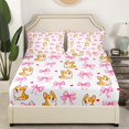 thumbnail image 3 of Erosebridal Cartoon Corgi Sheet Set Twin,Kawaii Bow Bedding Sets Twin Size,Love Heart Twin Sheet Sets,Breathable Kids Bedroom Decor,3pcs, 3 of 7