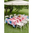 thumbnail image 4 of Outdoor Tablecloth with Umbrella Hole for Patio/Picnic/Party/Camping, Patriotic 250 Waterproof Table Cloth Rectangle Table Cover Washable, American Flag 4th of July Fireworks Blue Red (52"x 70"), 4 of 9