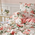 thumbnail image 3 of YELEE Queen Size Comforter Cover Bedding Set of 3 Pink Plaid Flower Printed Duvet Cover with 2 Comfy Pillowcases, 3 of 6