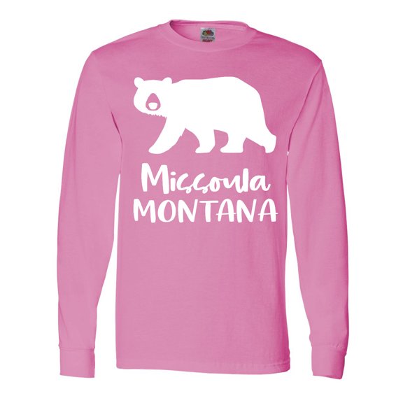 Inktastic Missoula, Montana White Bear Silhouette Long Sleeve T-Shirt