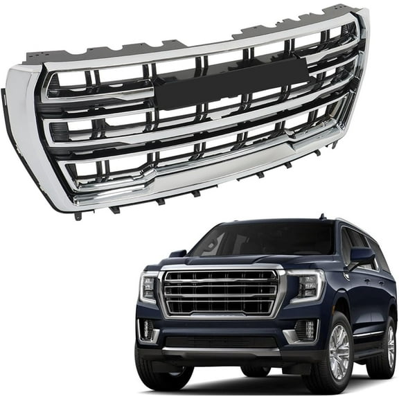 LABLT Front Bumper Upper Grille Chrome Upper Grill Replacement for 2021 2022 2023 Yukon XL SLT AT4 84835787