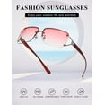thumbnail image 3 of Rectangle Sunglasses for Women Men Stylish Rimless Frameless Trendy Retro Sun Glasses 90's Vintage Square Frame, 3 of 7