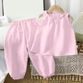 thumbnail image 2 of 2Pcs Summer Outfits Set for Toddler Girls For 10-11 Years Toddler Tank Top Pants Sets 2pc Plain Thin Sleeveless Undershirts Jogger Pants Outfits Baby Boys Fall Vest+trousers Pink Gift 2PCS Set, 2 of 9