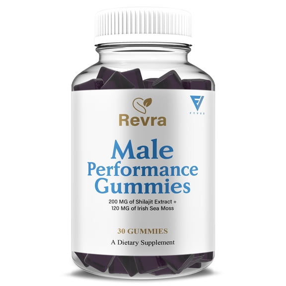 Revra Male Performance Gummies, Revra Daily Energy and Overall Health Support (1 Month Formula)