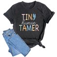 thumbnail image 3 of Tiny Human Tamer Graphic Tees for Women 2026 Summer Casual Short Sleeve Crewneck Teacher Tshirts School Teaching Tee, 3 of 3