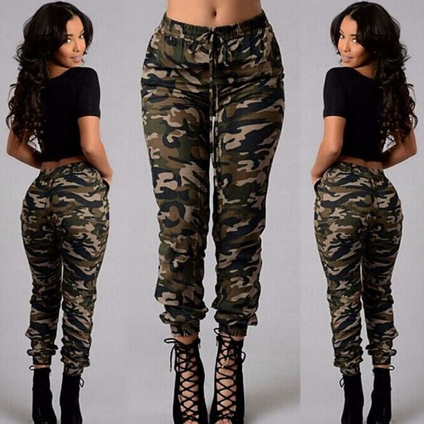 Women Camouflage Pants Camo Casual Cargo Joggers Military Army
