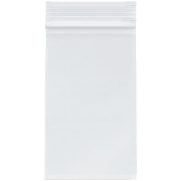 Plymor 3" x 5" (Case of 8,000), 2 Mil Zipper Reclosable Plastic Bags