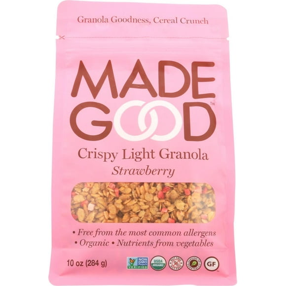 MadeGood Crispy Light Granola Strawberry Crunch, 10Oz (Pack of 8)