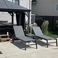thumbnail image 3 of PURPLE LEAF Outdoor Chaise Lounge Set 2 Pieces Textilene Pool Lounge Chairs with Wheels Sunbathing Chair for Outdoor, Beach, Yard, Side Table Included, Grey, 3 of 15