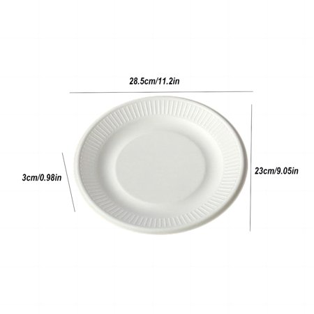 Bwiyojiz Kitchen & Dining Disposable Cane Bamboos Pulp Paper Plates Household BBQ Party Fruit Cake Pack of 10 Gifts for Yourself