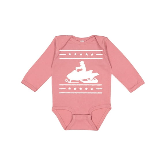Inktastic Snowmobile Gift Silhouette Boys or Girls Long Sleeve Baby Bodysuit