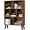 Brown, variant on CRXX 7 Cube Bookshelf, 3 Tier Modern Bookcase with Legs, Mid-Century Modern Wood Book Shelves Storage Freestanding Organizer Display Shelf for Bedroom,Living Room,Office-Retro Grey-80 CM-With Legs